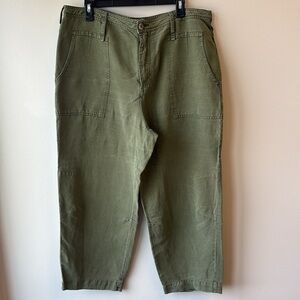 Anthropologie Olive Green Trousers 32